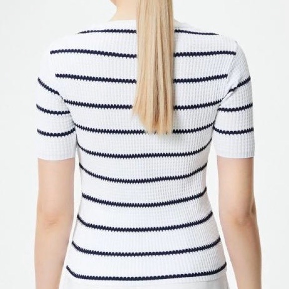 Minark Women’s Knit Striped Top Short Sleeve - Picture 3 of 4